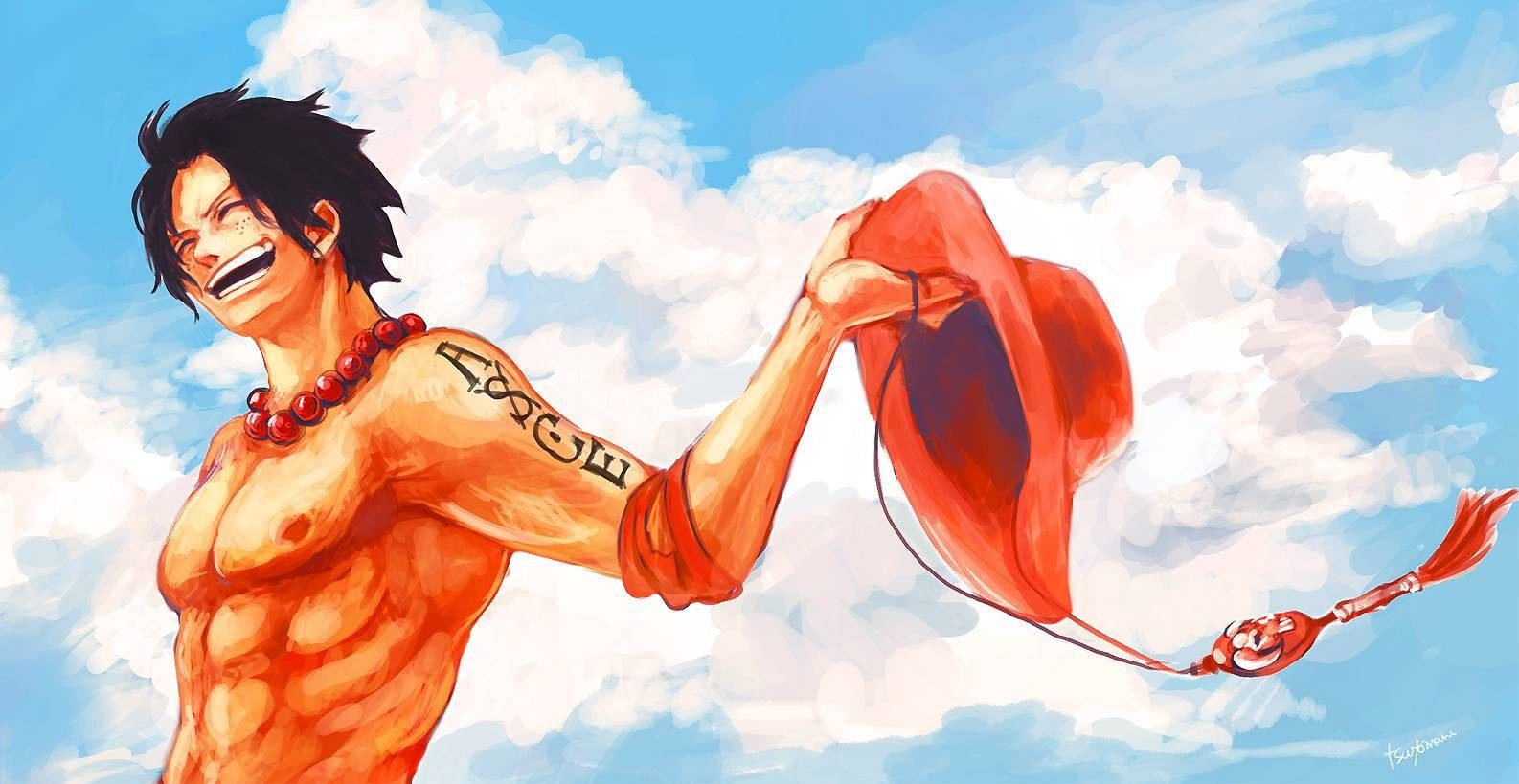One Piece Ace Happily Smiling Wallpaper
