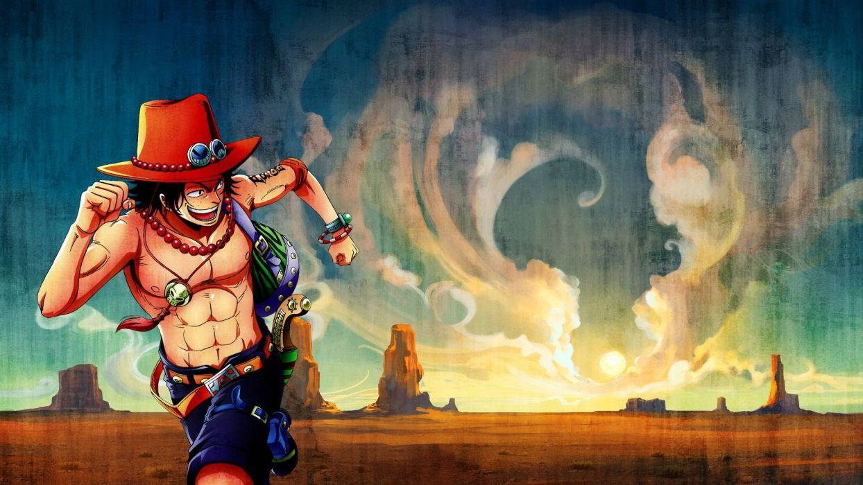 One Piece Ace In The Desert Wallpaper