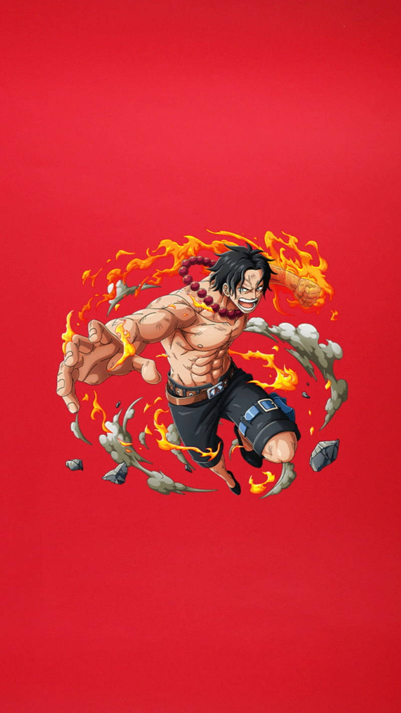 One Piece Ace Red Poster