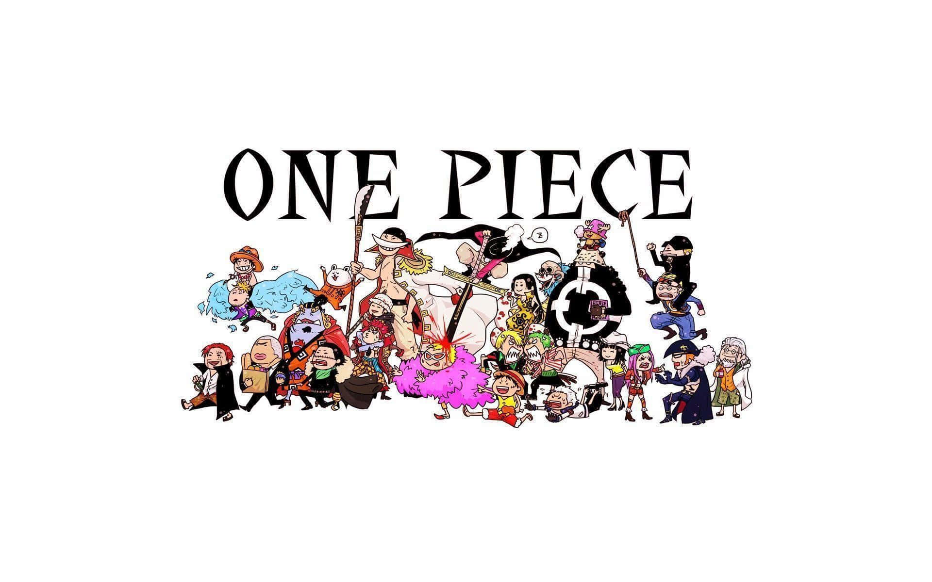 One Piece Anime Black Font Wallpaper