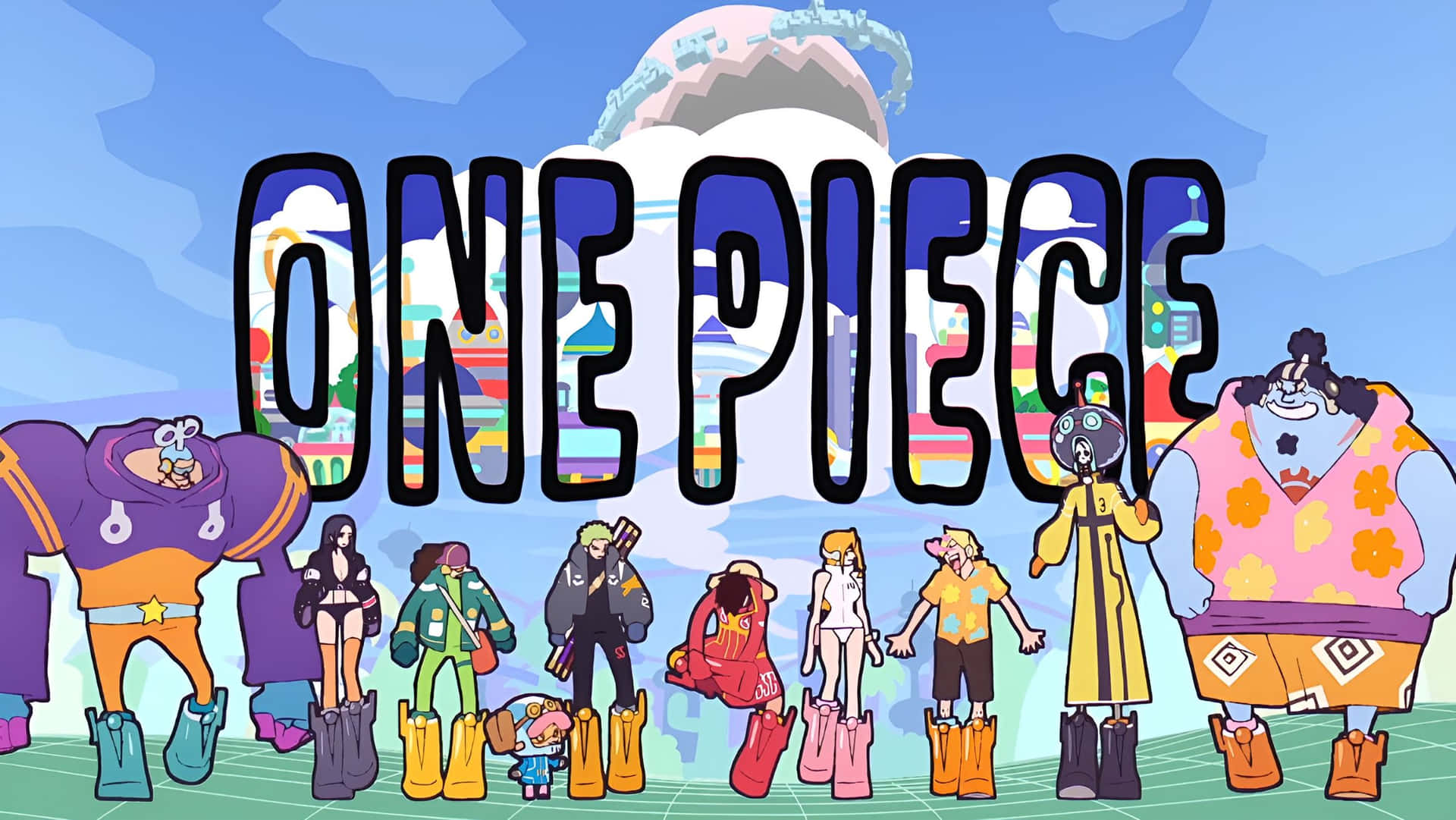One Piece Anime Characters Banner Wallpaper