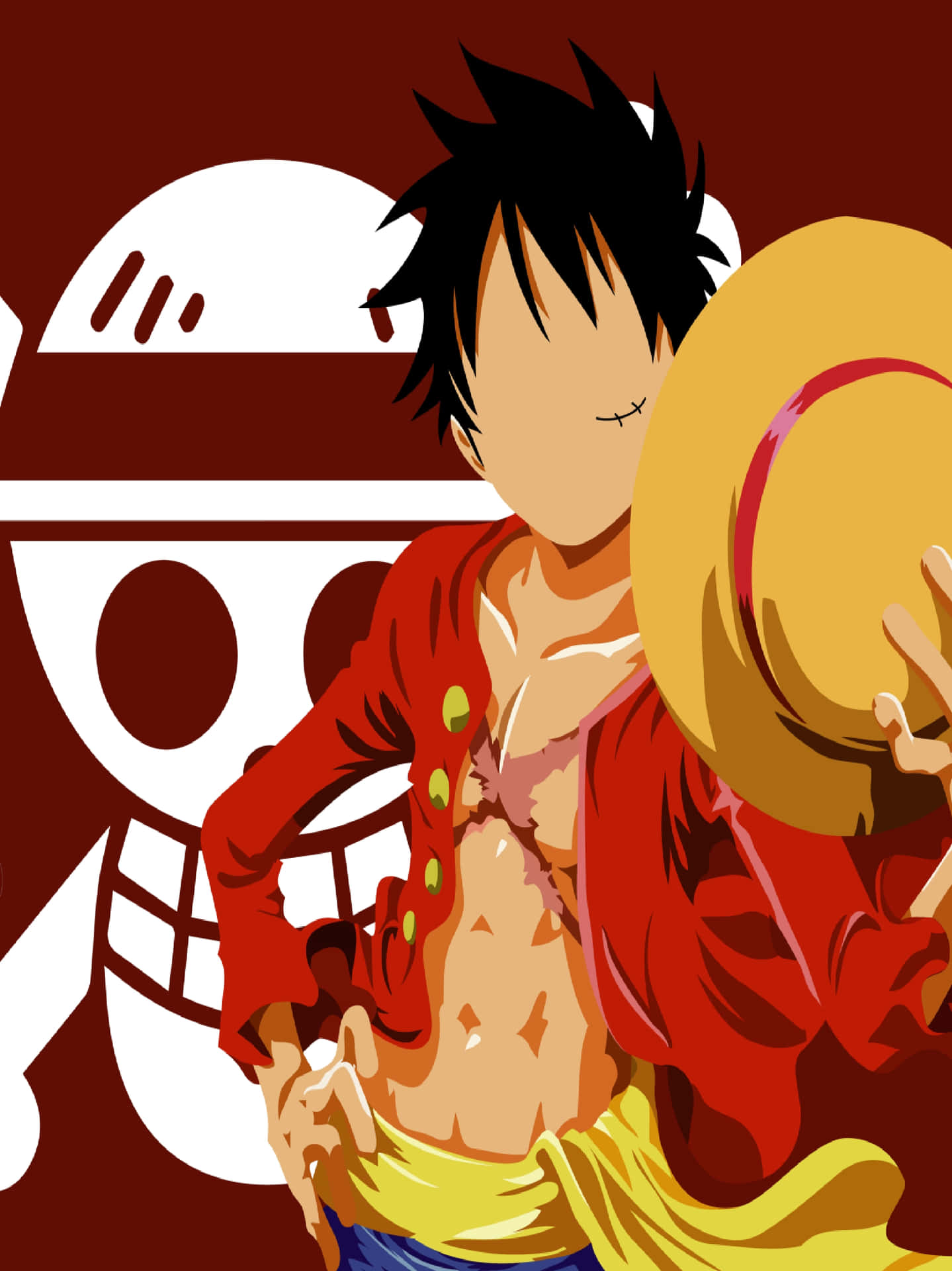 One Piece Anime Characterwith Straw Hat Wallpaper