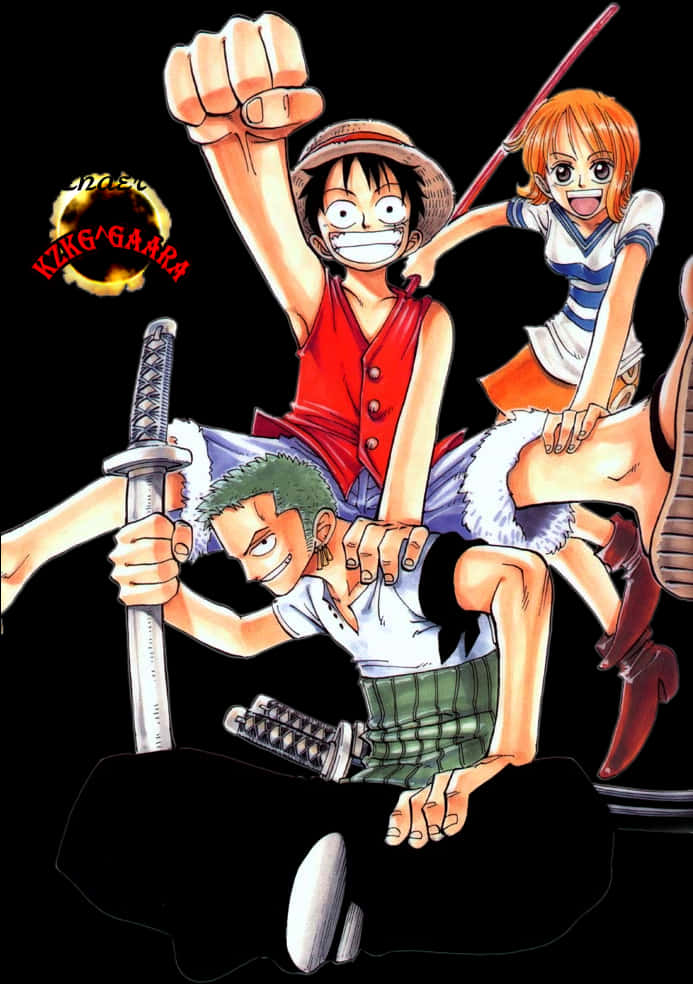 One Piece Anime Trio PNG