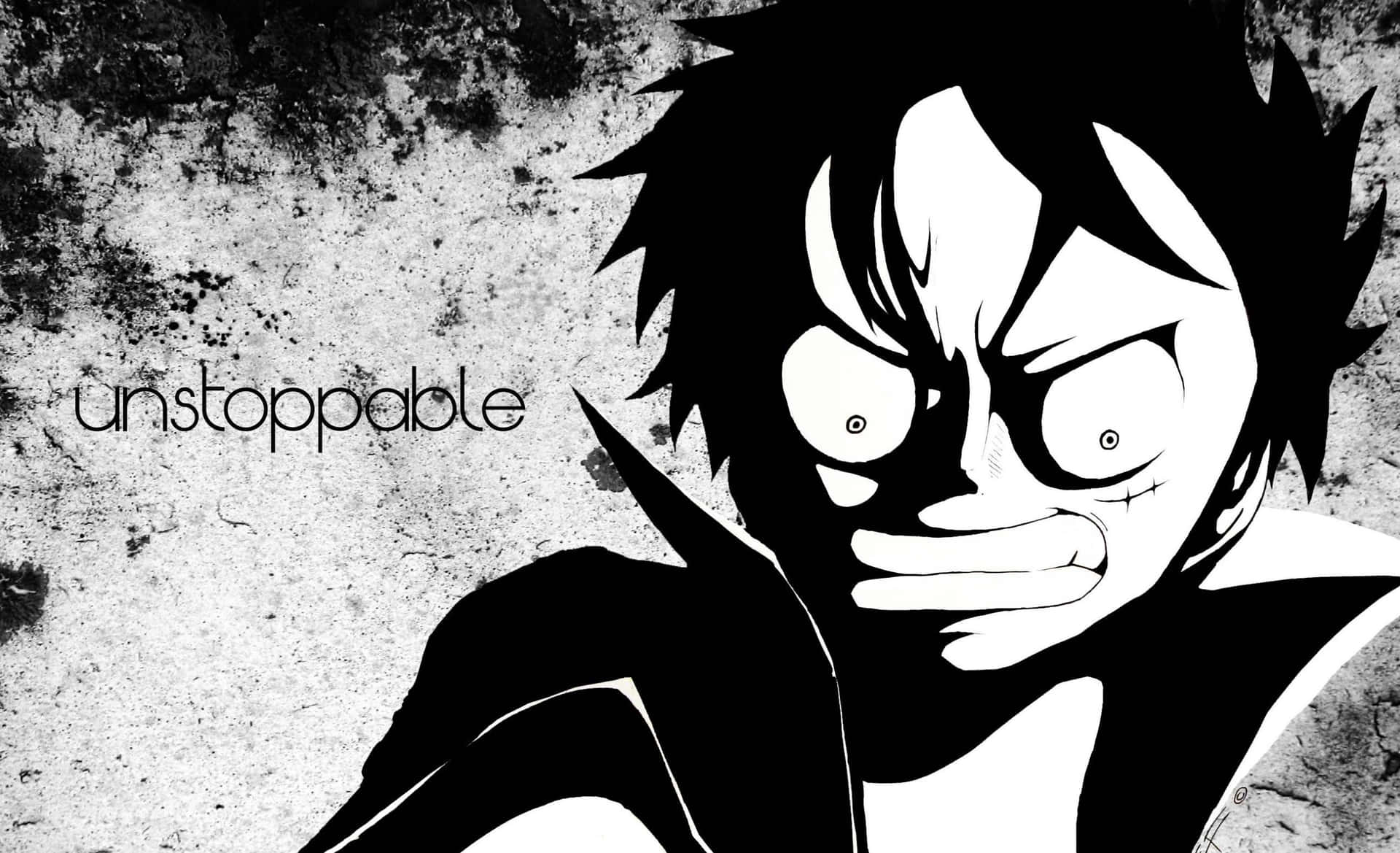 One Piece Black And White With A Raging Luffy Wallpaper