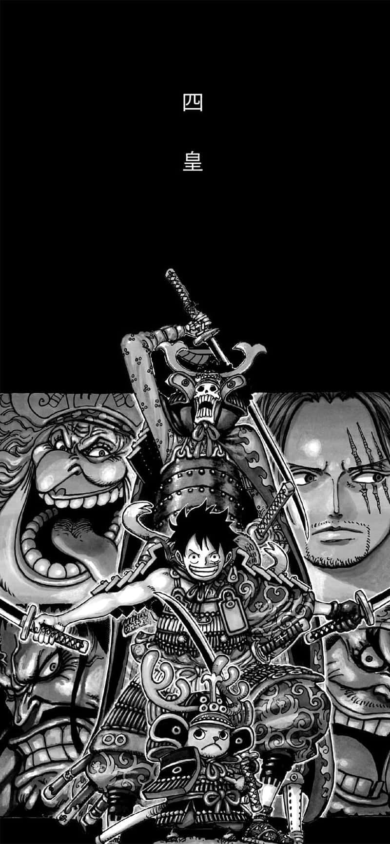 An iconic moment from the popular anime series One Piece Wallpaper