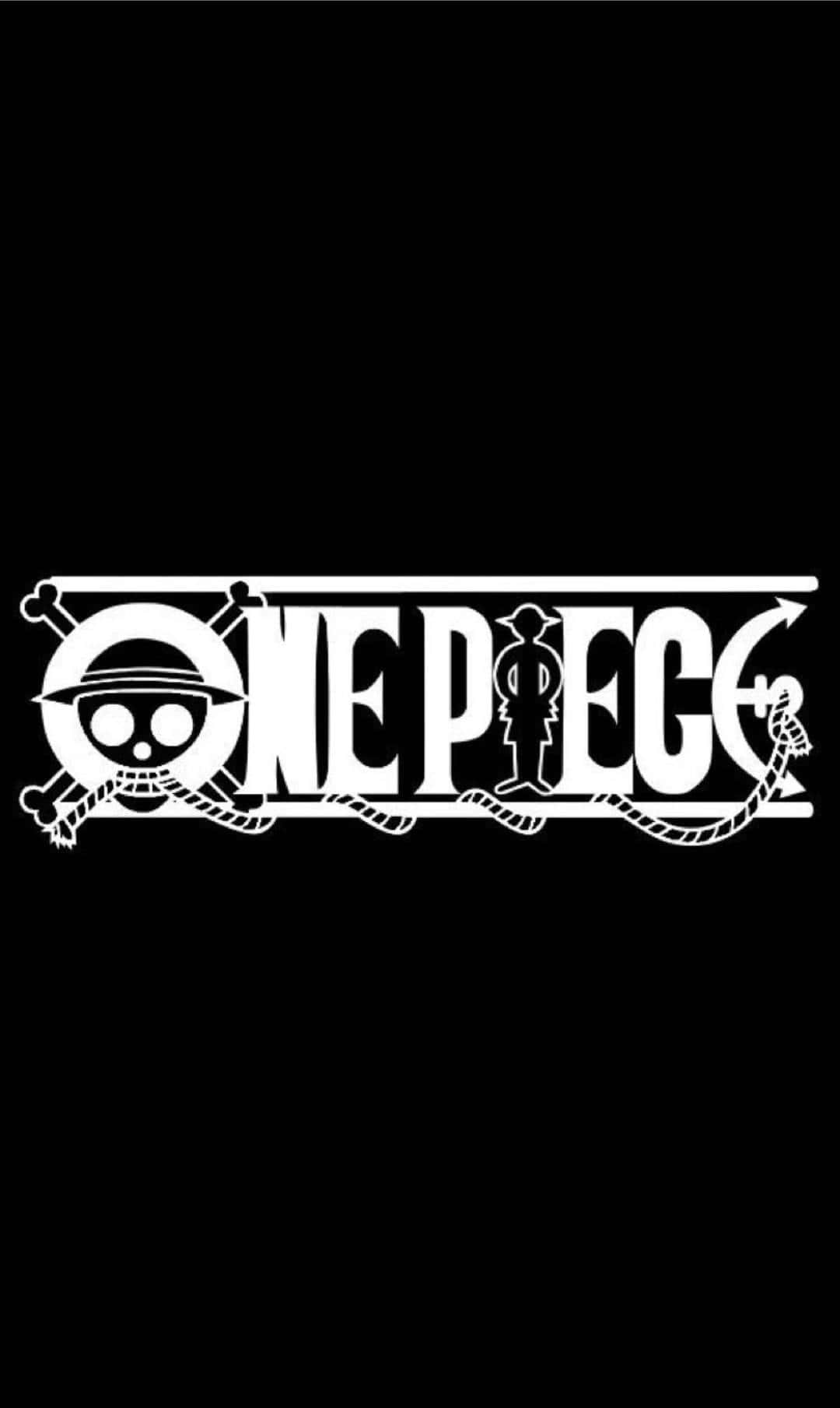 Download One Piece Black And White Anime Logo Wallpaper | Wallpapers.com