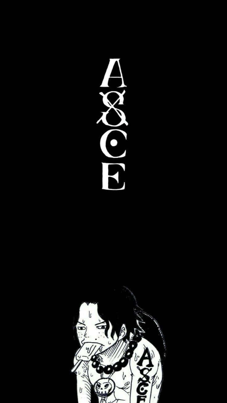 One Piece Black And White With A Hungry Ace Wallpaper