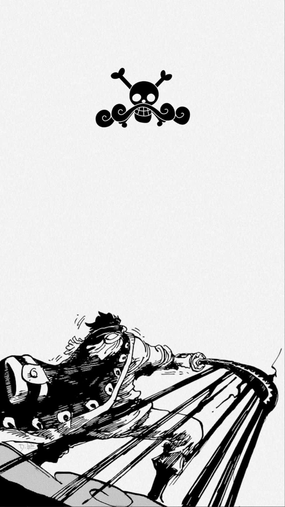 One Piece Black And White With Gol D. Roger Wallpaper