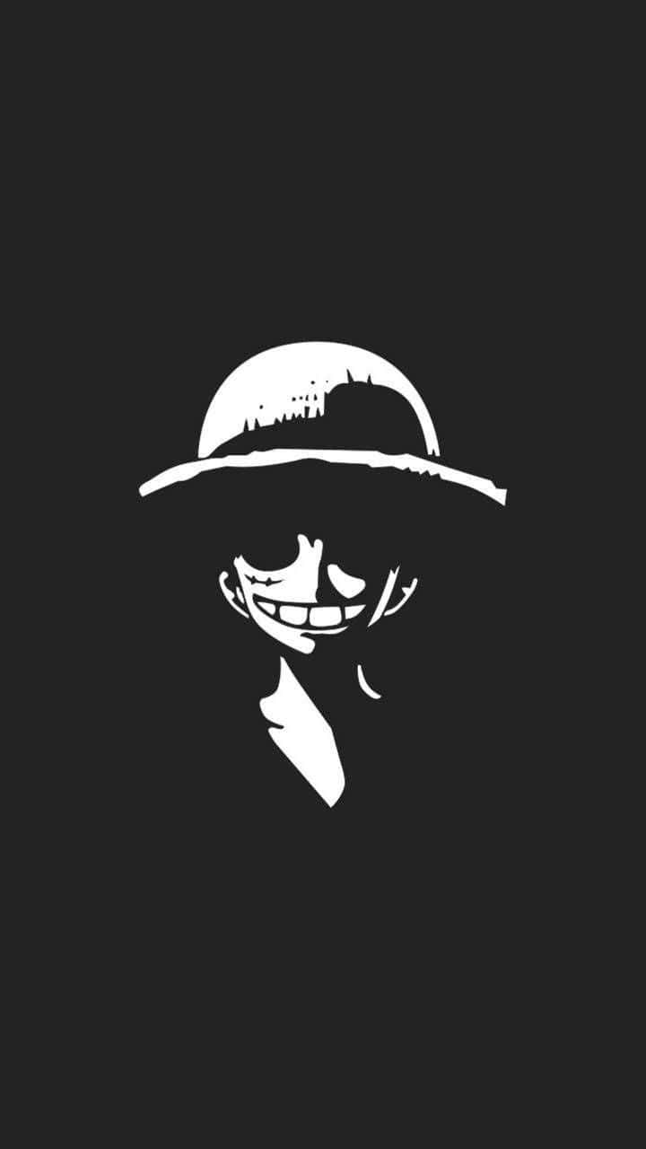 One Piece Black And White With A Grinning Luffy Wallpaper