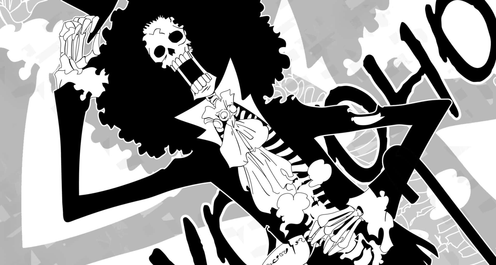 Brook From One Piece Black And White Wallpaper
