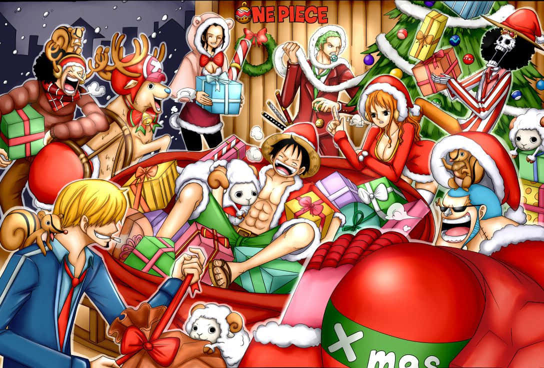 One Piece Cast Christmas Anime Pfp Wallpaper