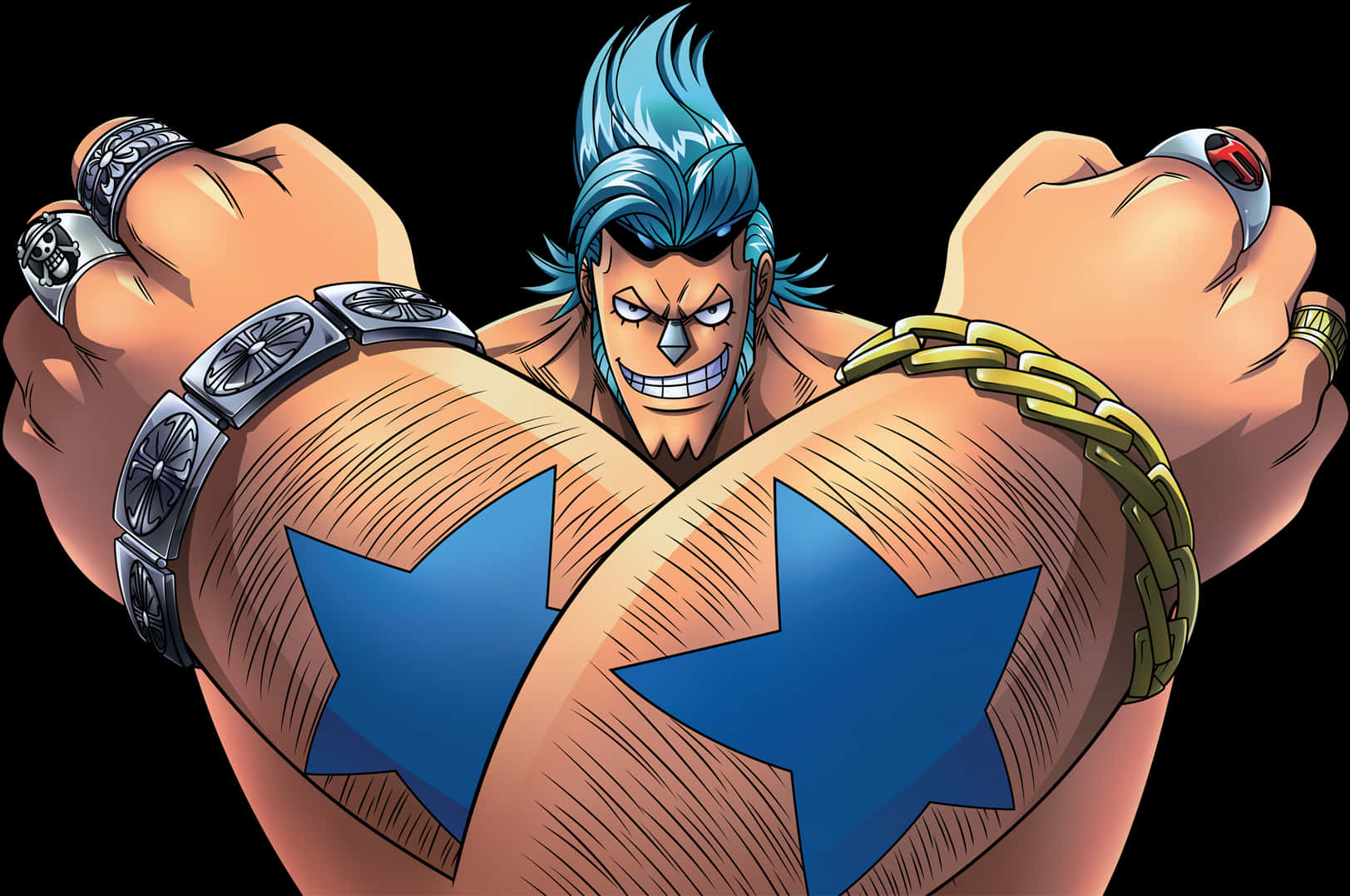 One Piece Character Franky Pose PNG