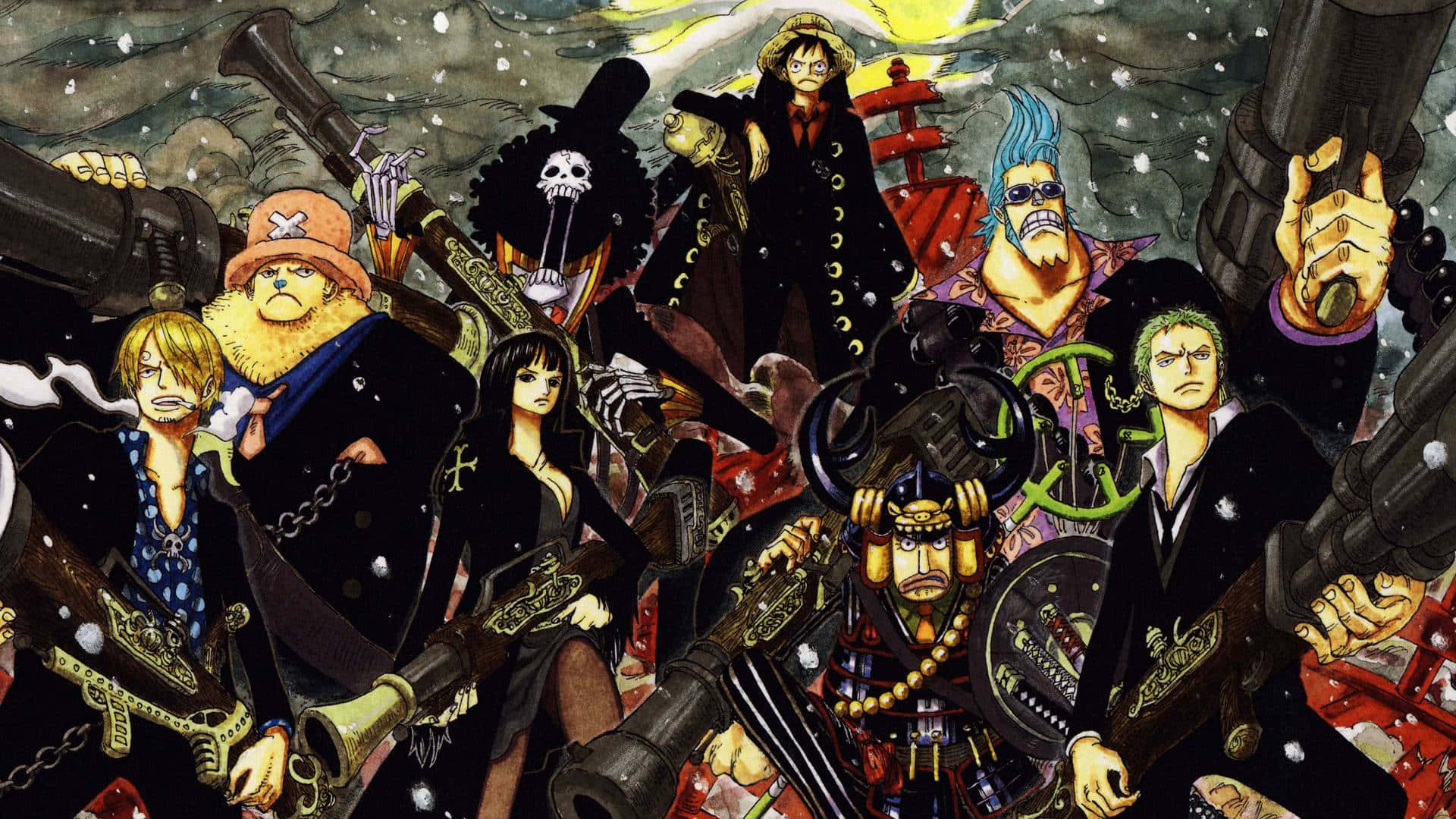 One Piece Characters Assemble for Adventure Wallpaper