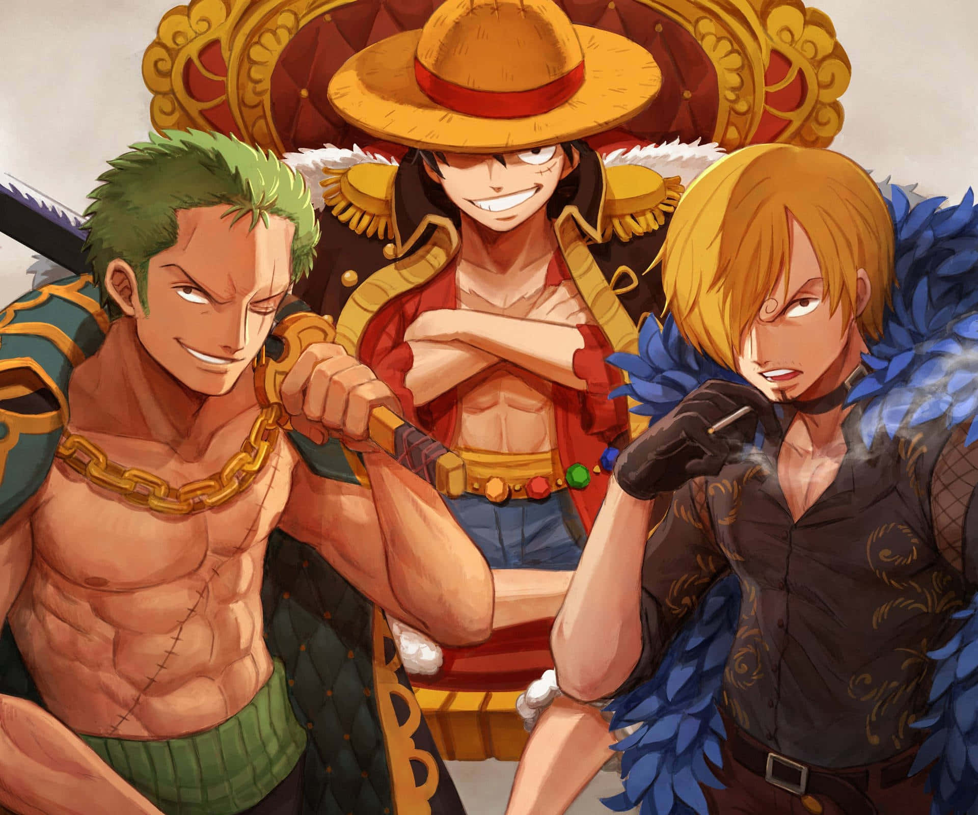 One Piece Characters Assembled in Adventure Wallpaper