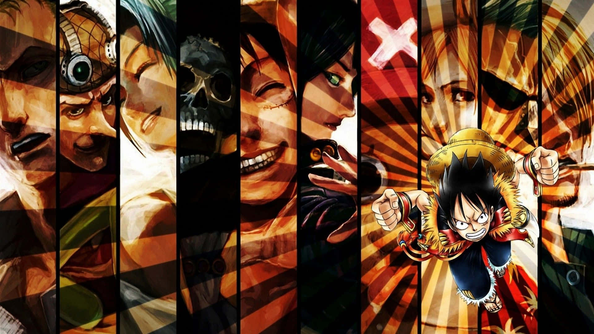 Willkommenin Der Spaßigen Und Verrückten Welt Von One Piece Chibi. Wallpaper