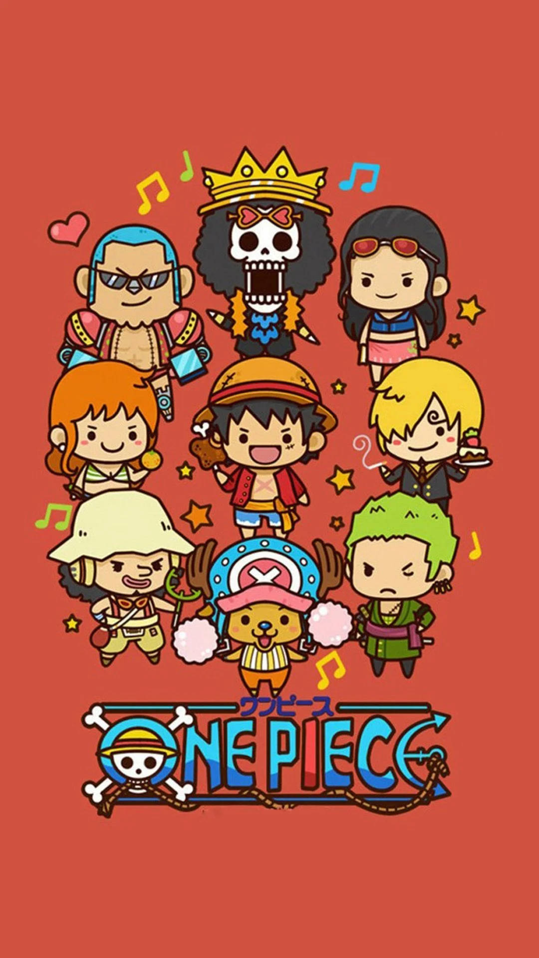 One Piece Chibi Art IPhone Wallpaper