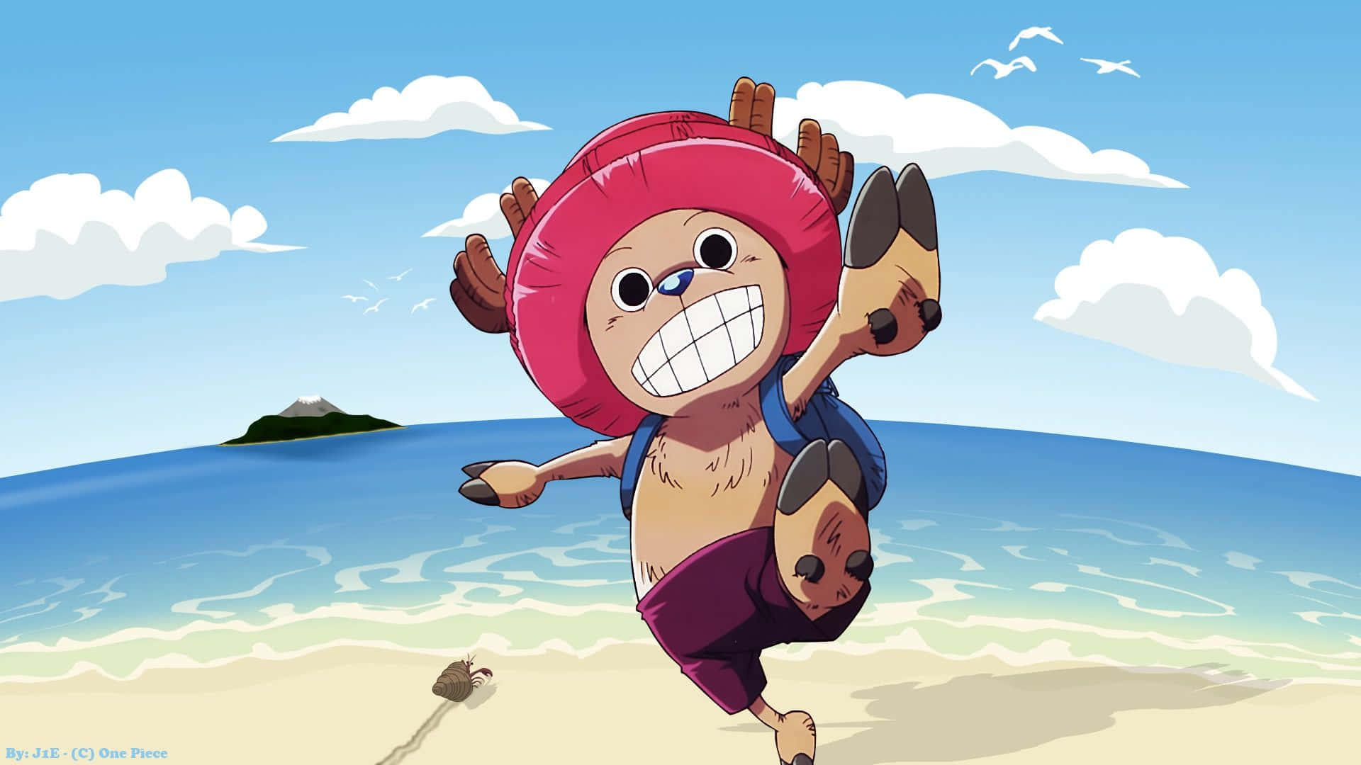 Jugandoen La Playa One Piece Chopper Fondo de pantalla