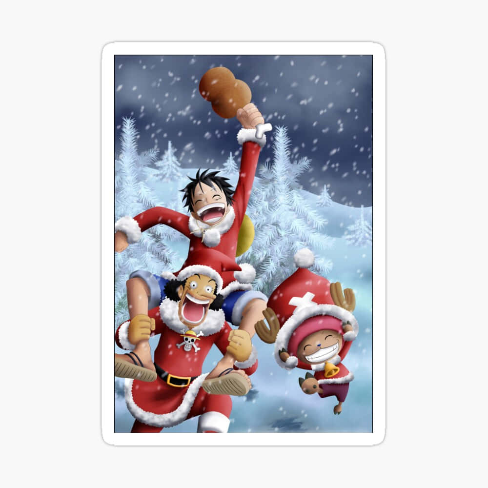 One Piece Christmas Celebration Wallpaper