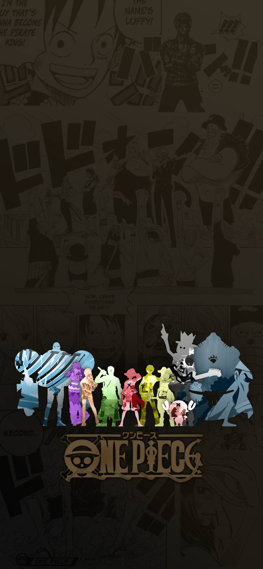 Póstercolorido De One Piece Para Iphone. Fondo de pantalla