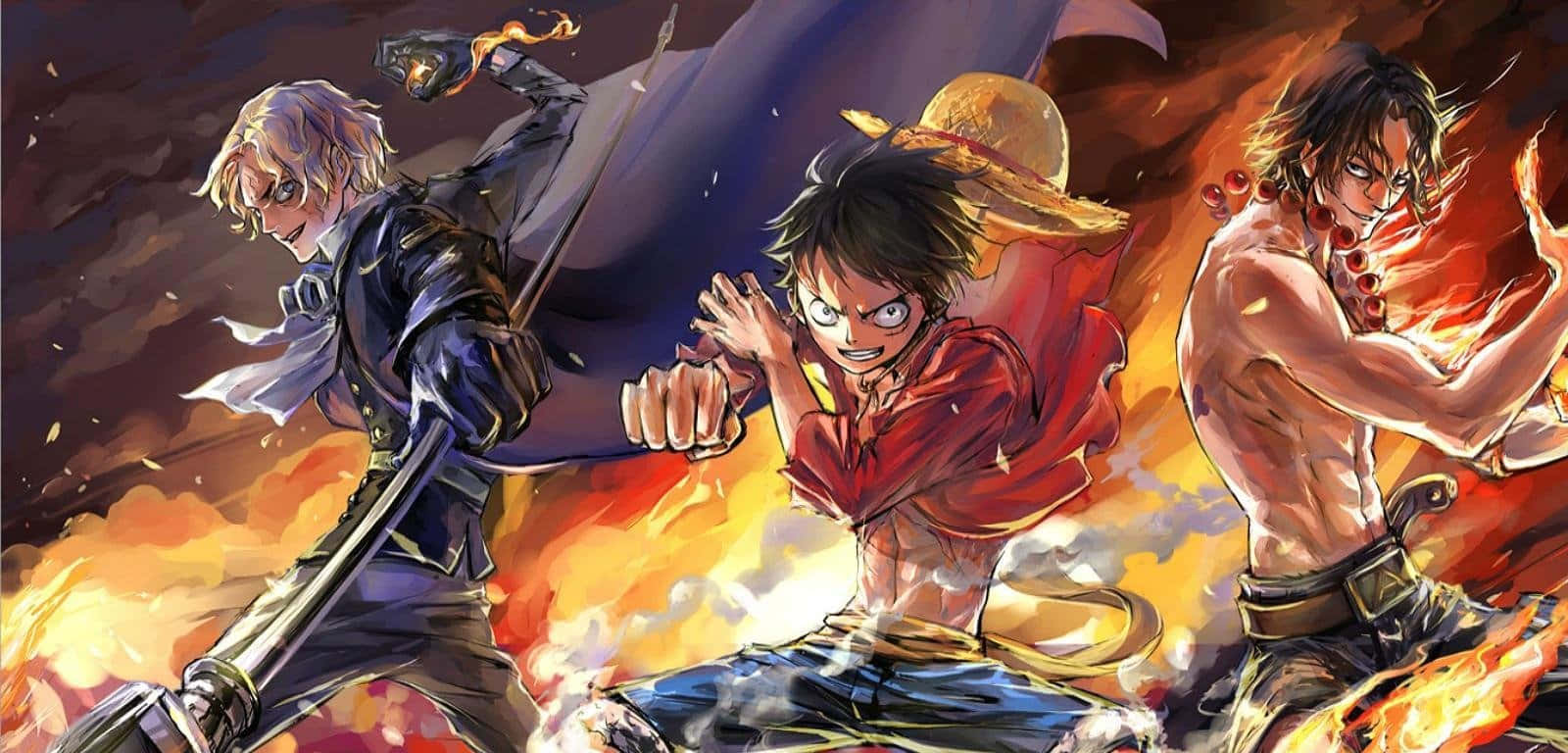 One Piece Cool Fire Effect Wallpaper