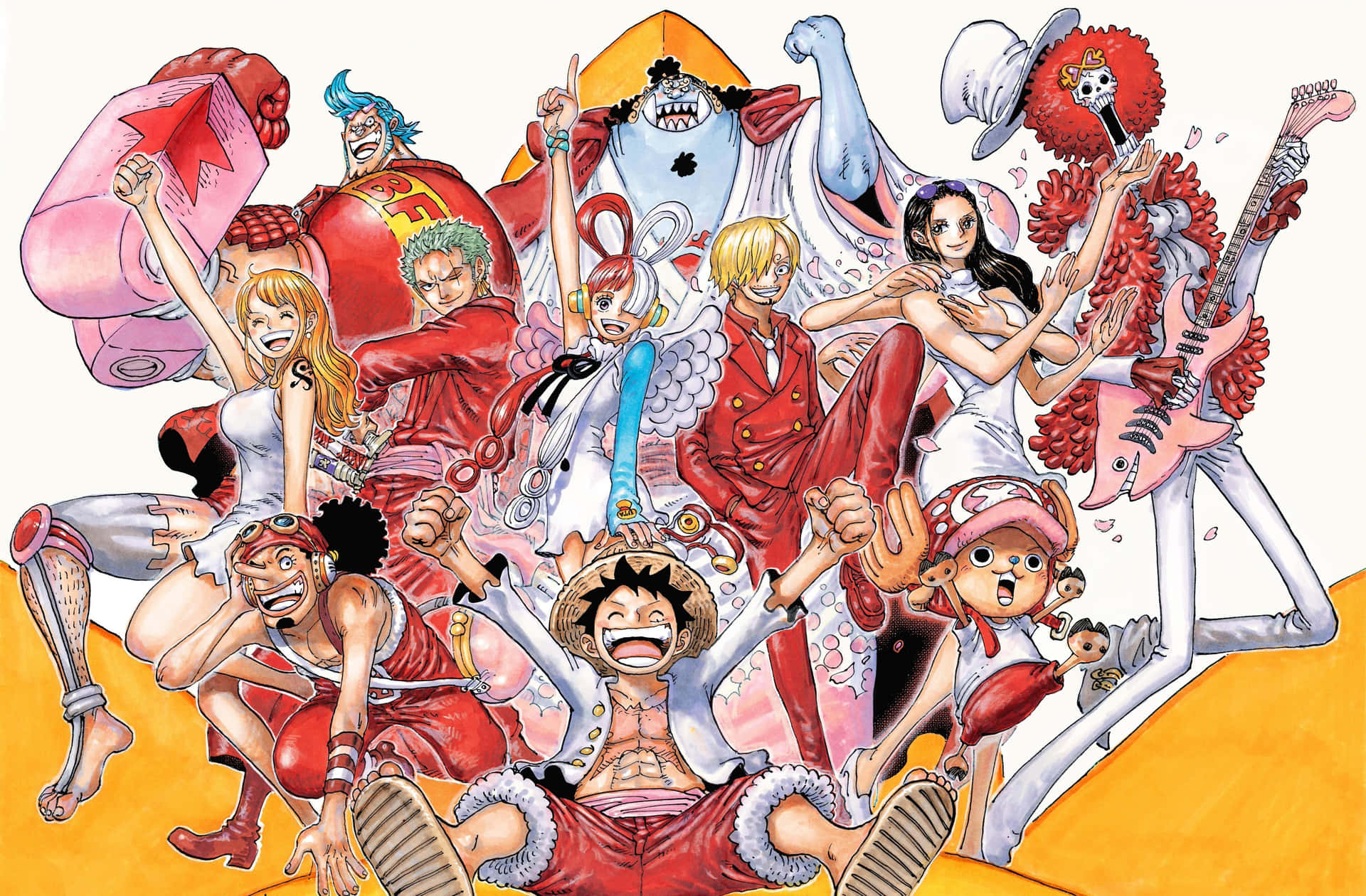 One Piece Crew Festive Celebration Wallpaper