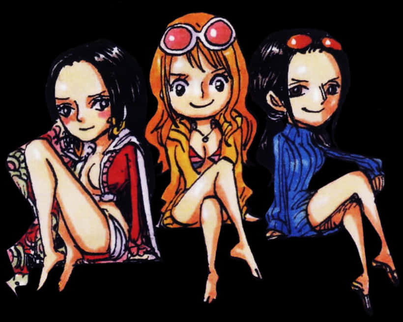 One Piece Female Characters Artwork PNG