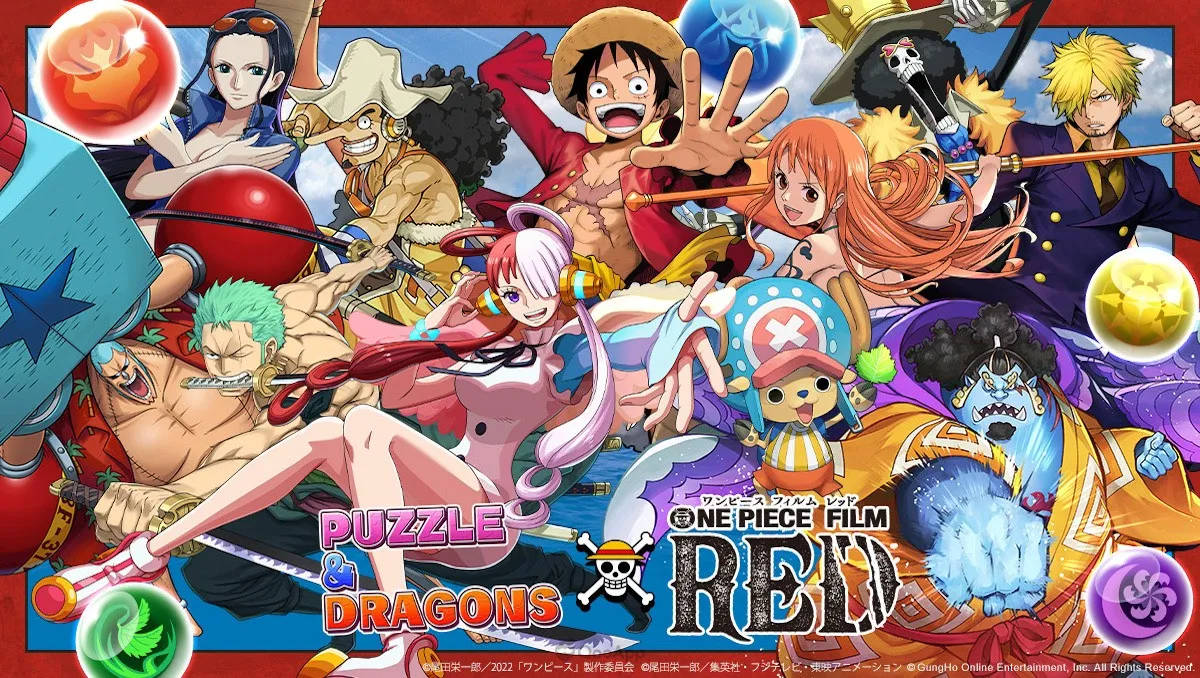 One Piece Film Red Puzzle And Dragons Crossover Wallpaper