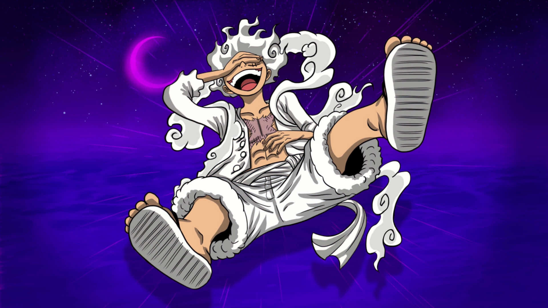 One Piece Gear5 Luffy Kracht Verhogen Achtergrond