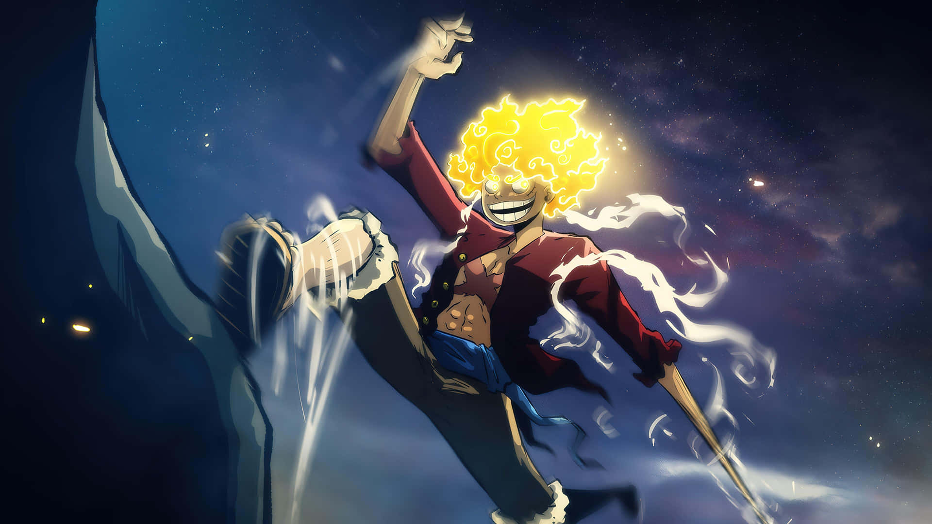 One Piece Gear5 Luffy Power Up Wallpaper