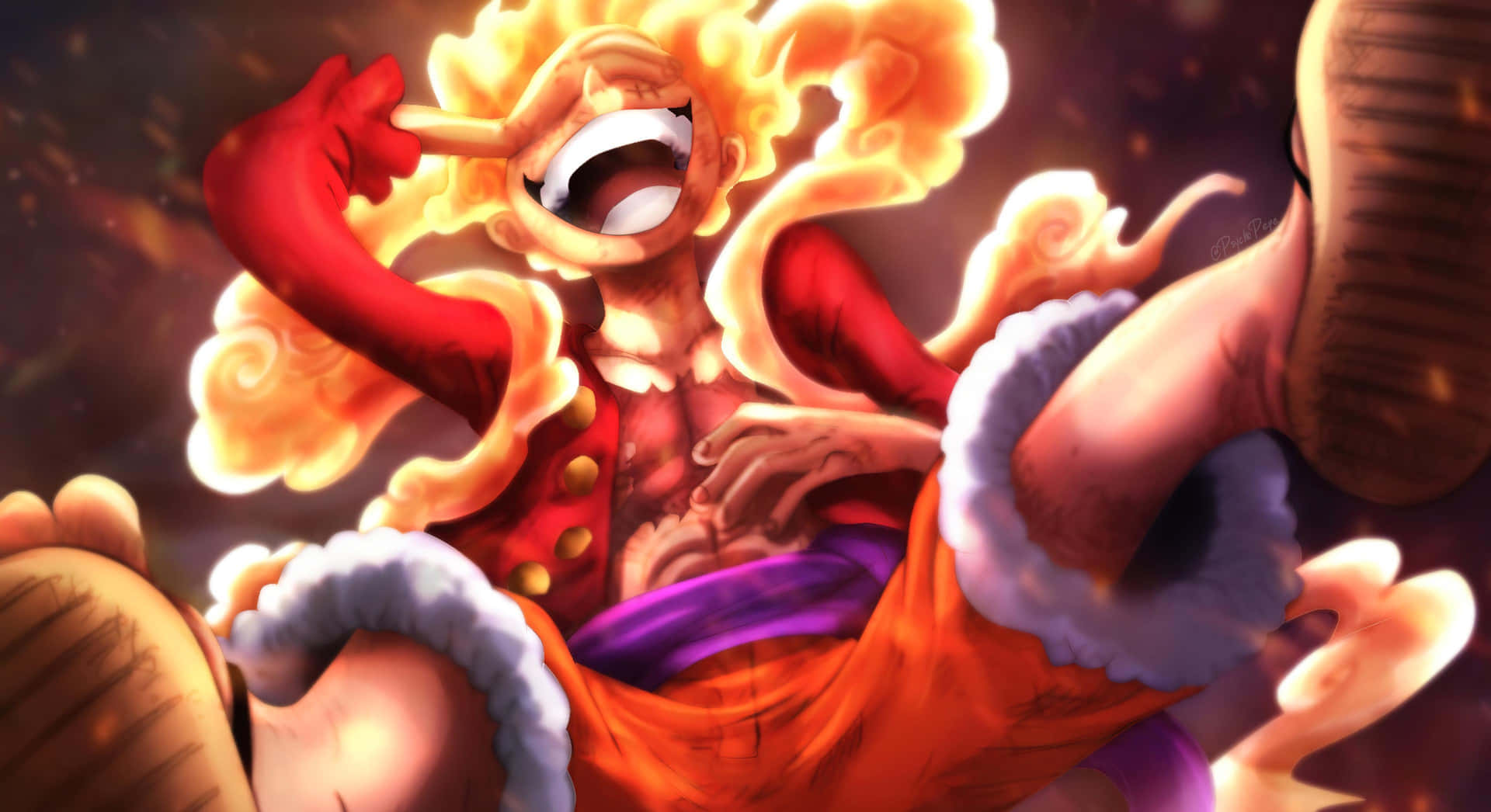 One Piece Gear5 Luffy Transformation Wallpaper