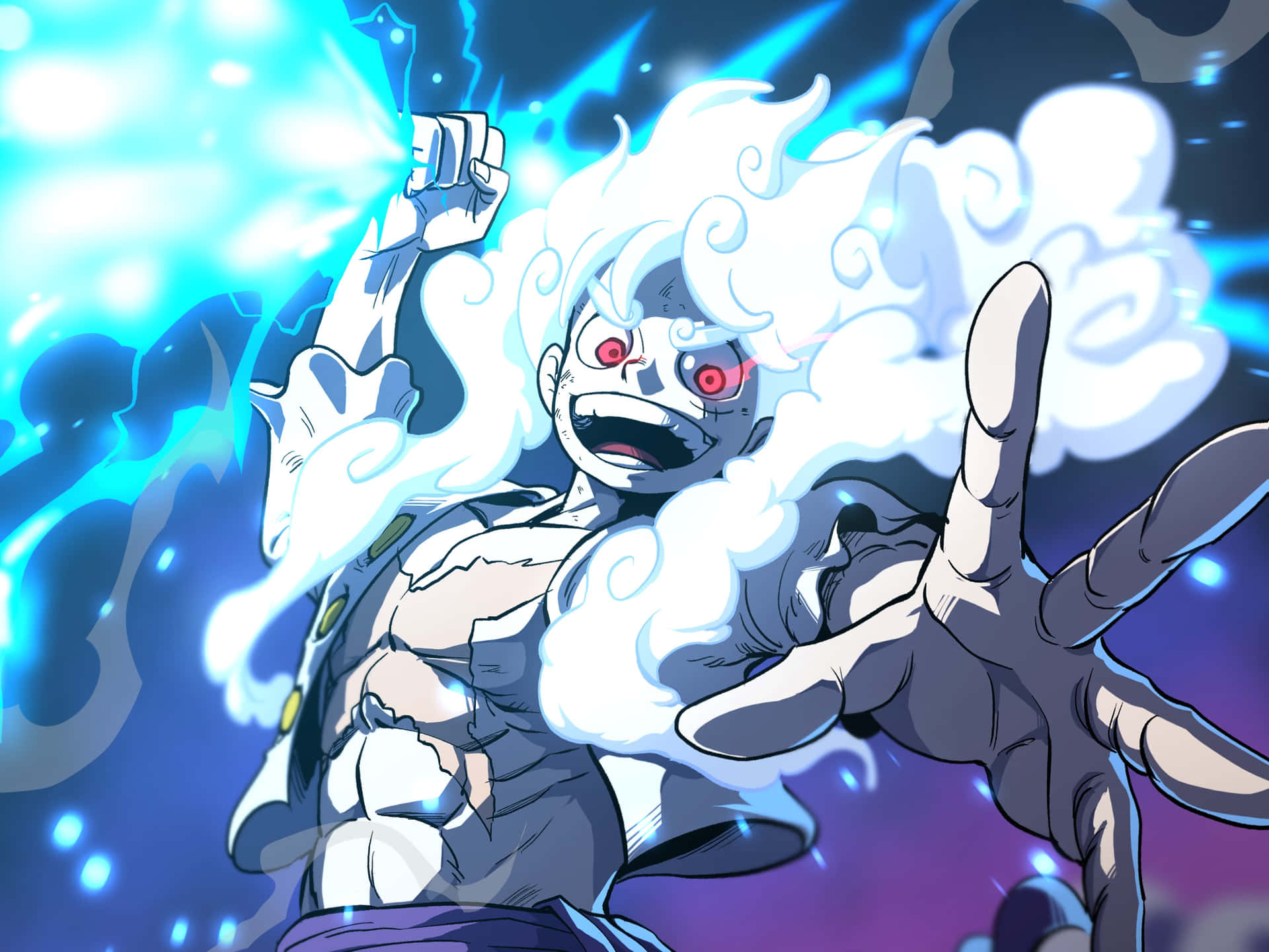 One Piece Gear5 Luffy Transformation Wallpaper