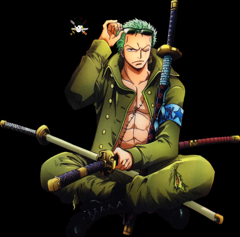 Download One Piece Green Haired Swordsman | Wallpapers.com