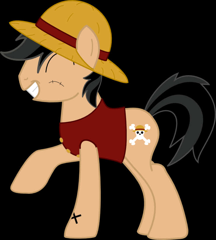One Piece Inspired Pony Character PNG