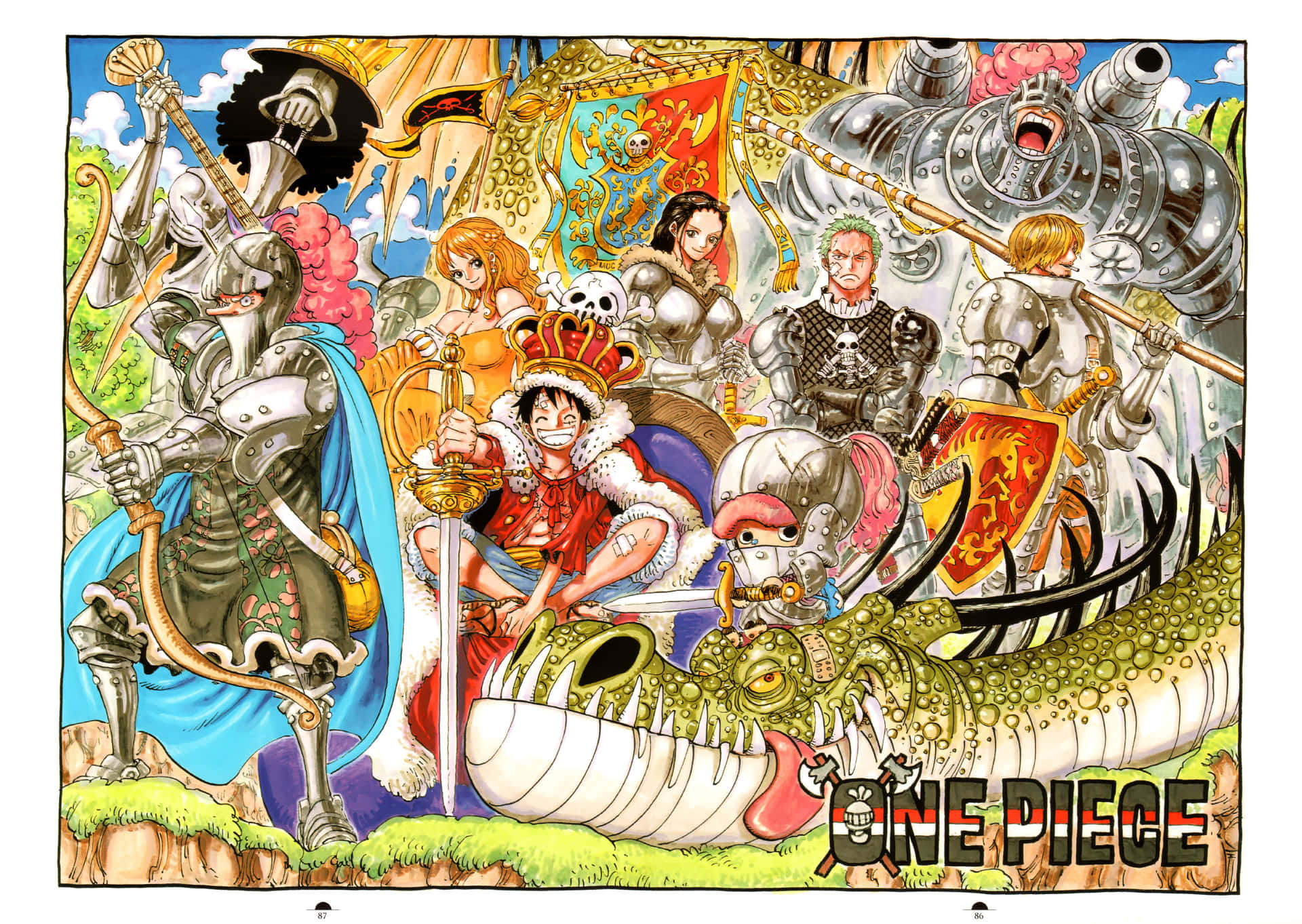 One Piece Knightsand Dragons Wallpaper