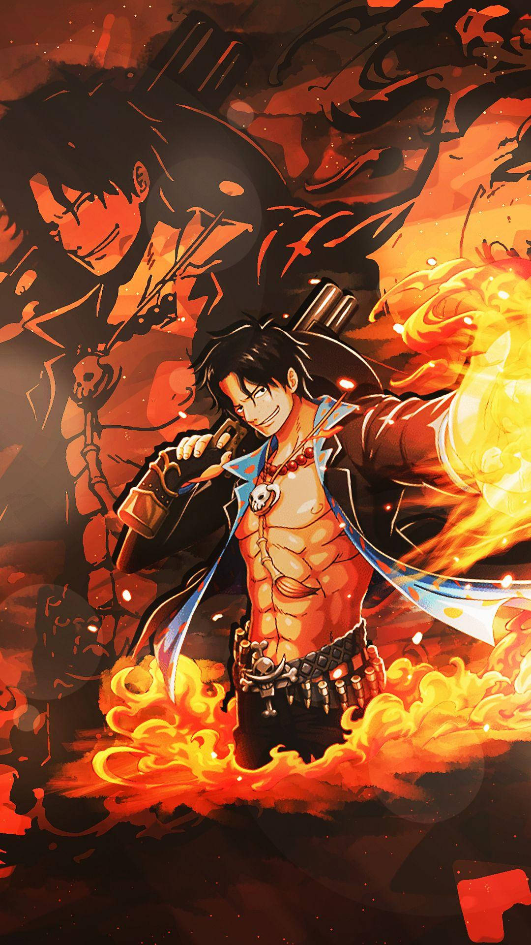 One Piece Live Flaming Hand Wallpaper