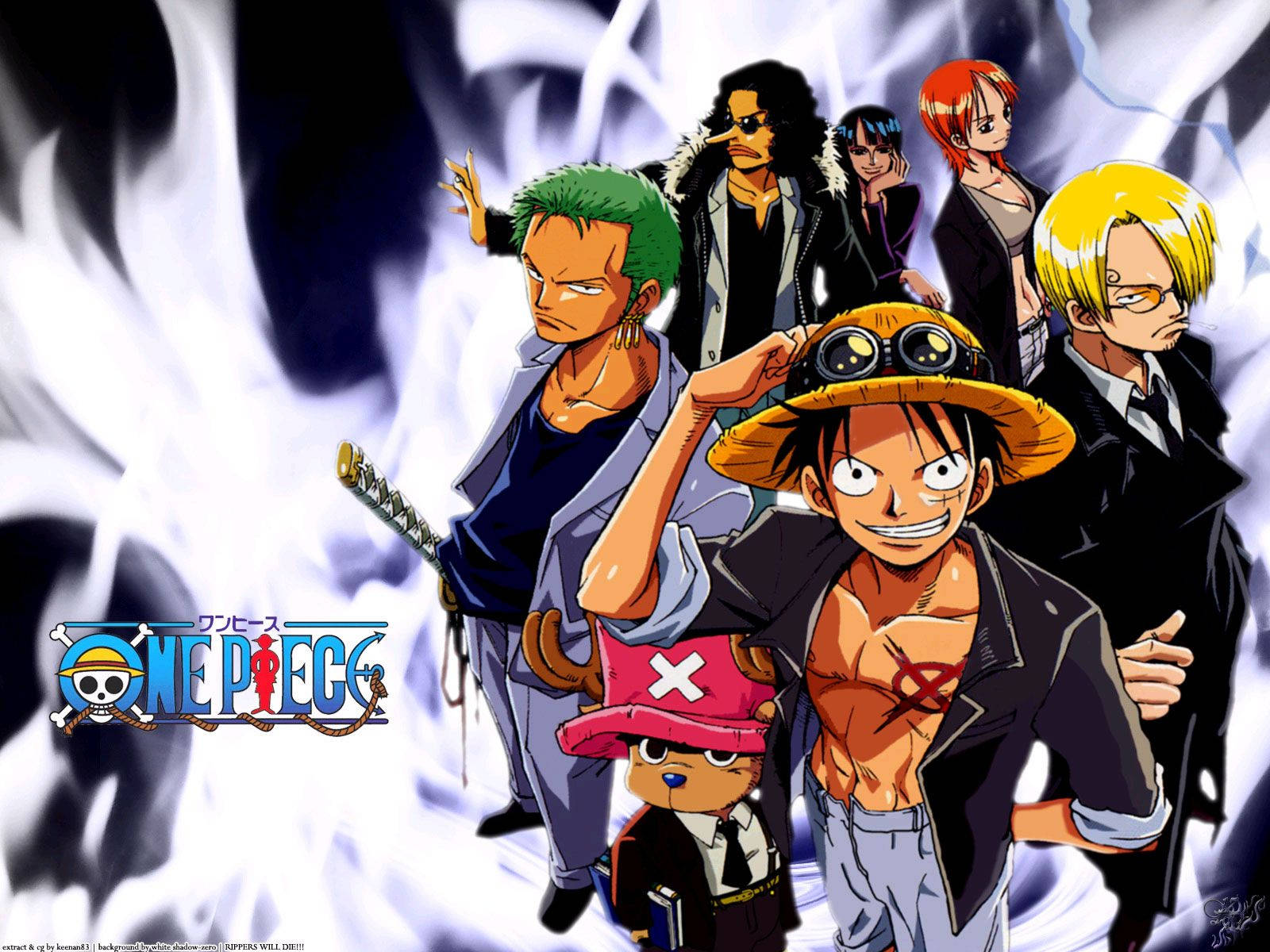 One Piece Live Logo Posing Cast Background