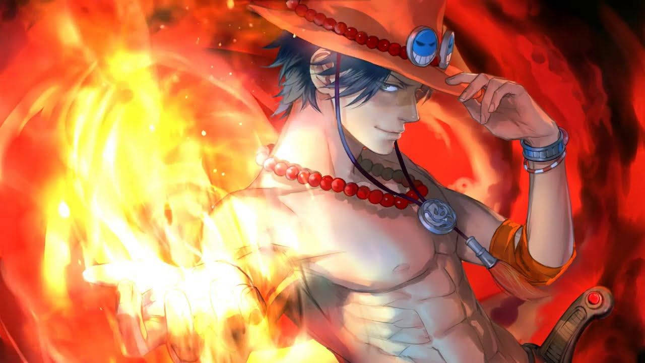 Enone Piece Live Portgas Flaming Hand Tapet. Wallpaper