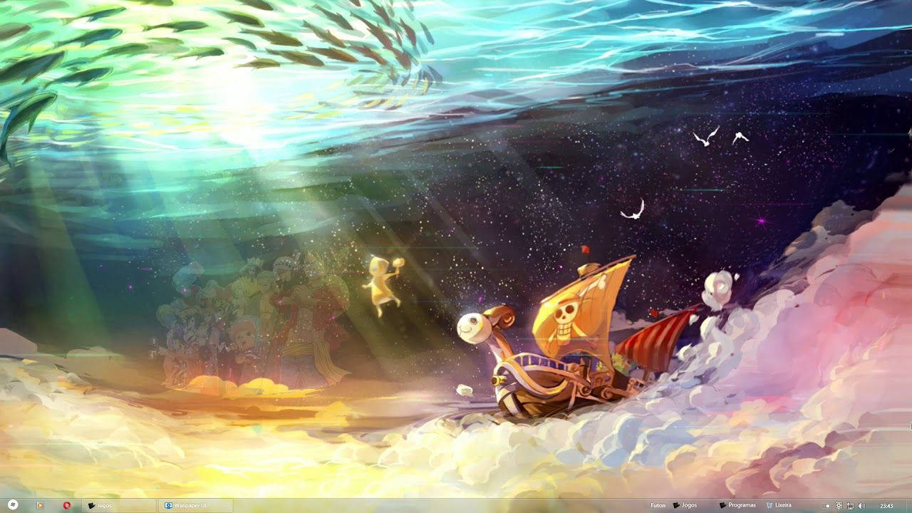 One Piece Live Ship Clouds Wallpaper