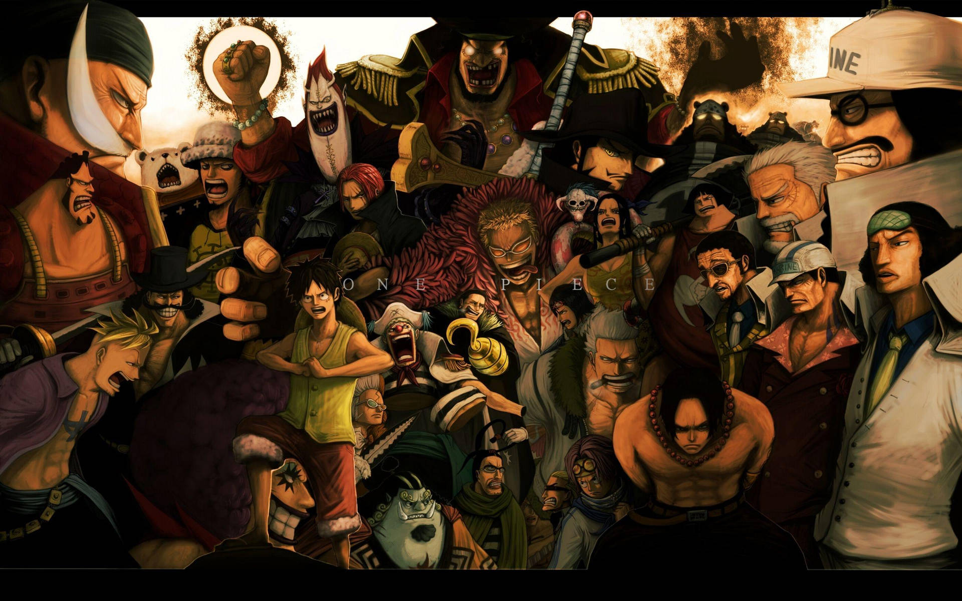 One Piece Live Stylistic Artwork Cast Background