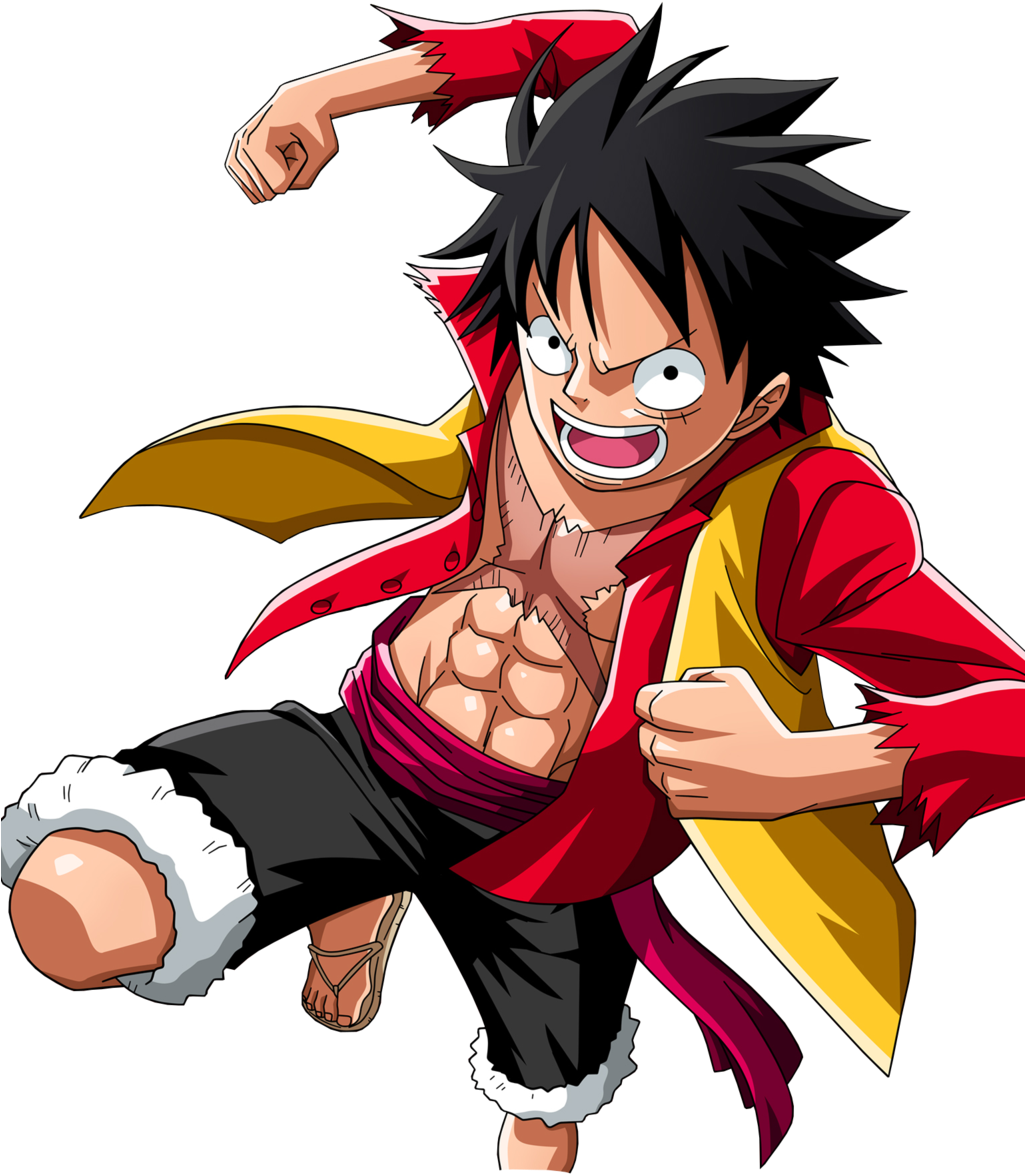 One Piece Luffy Action Pose PNG