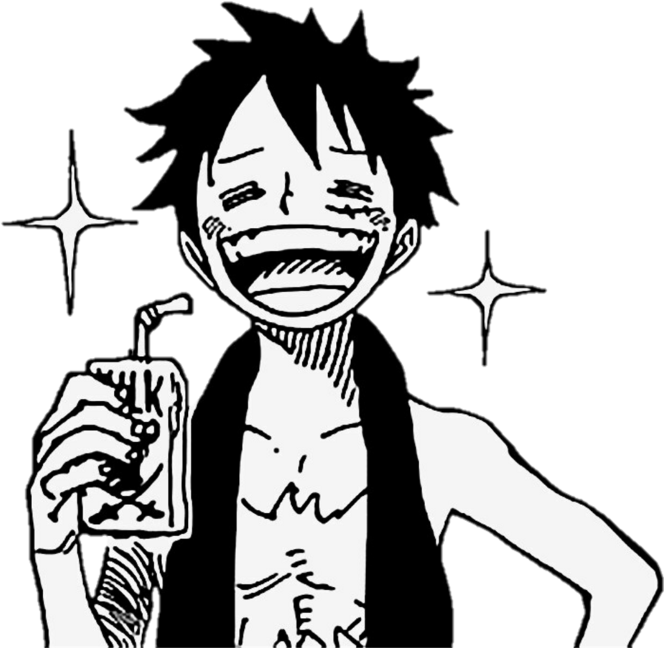One Piece Luffy Celebratory Drink PNG
