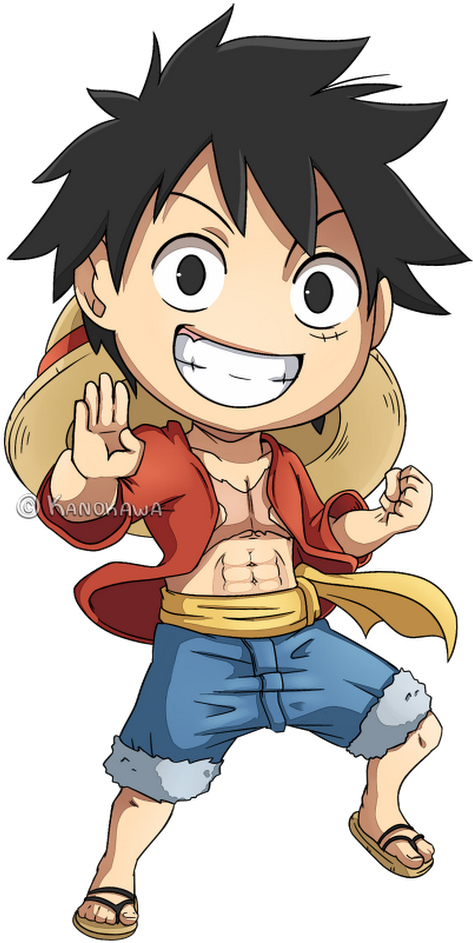 One Piece Luffy Cheerful Pose PNG