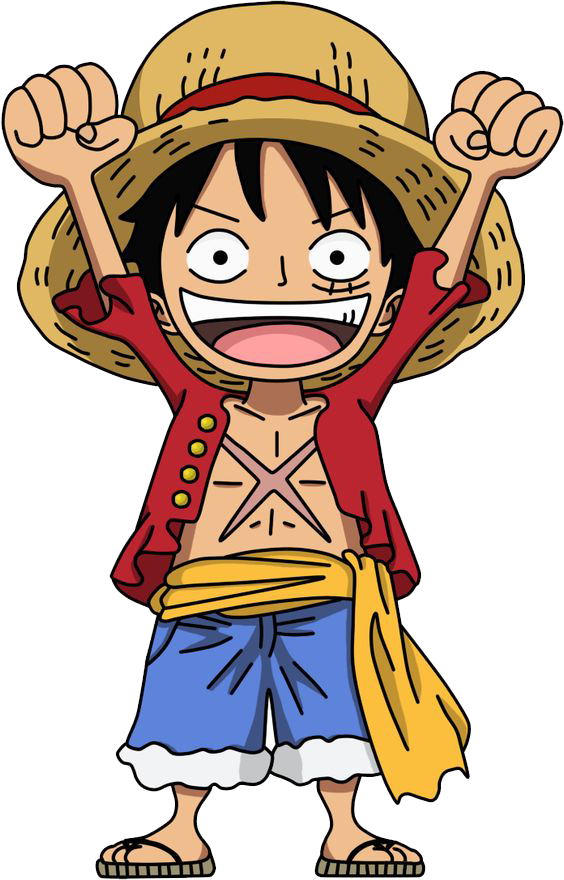 One Piece Luffy Cheerful Pose PNG