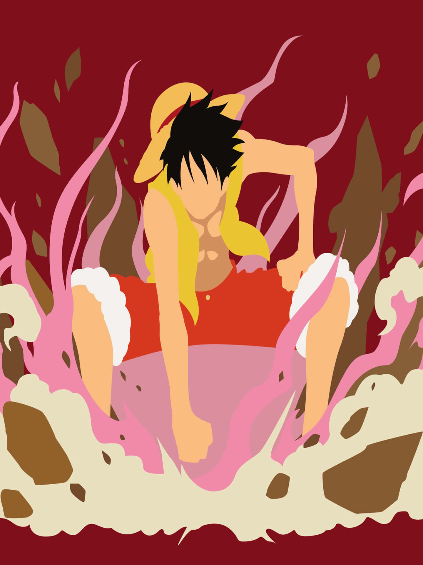 One Piece - Luffy Taistelusta Nousemassa Taustakuva