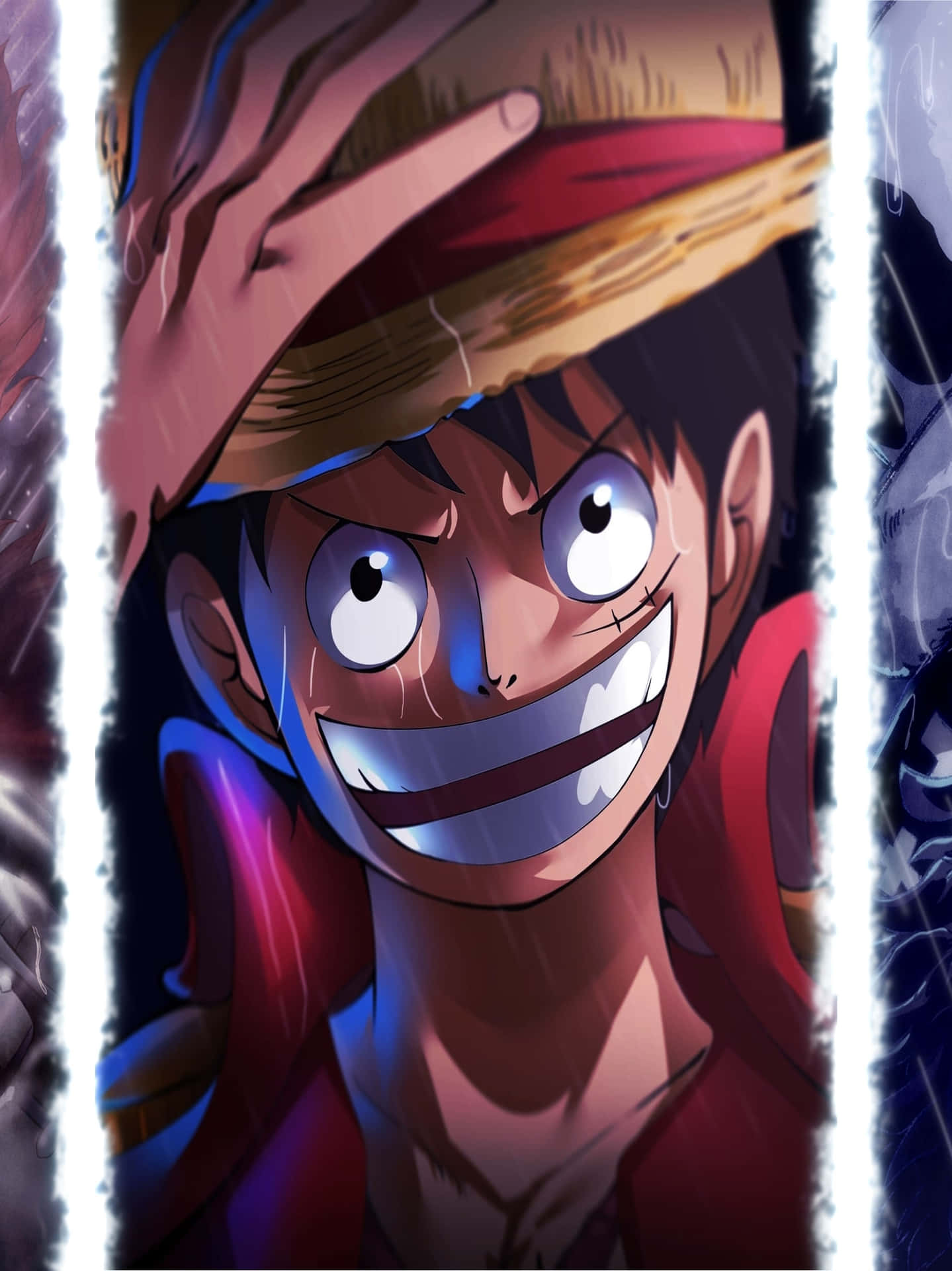 One Piece Luffy Enthusiastic Portrait Wallpaper