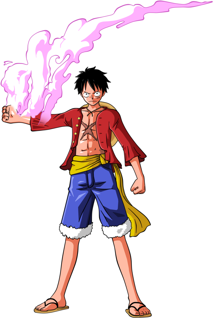 One Piece Luffy Flaming Punch PNG