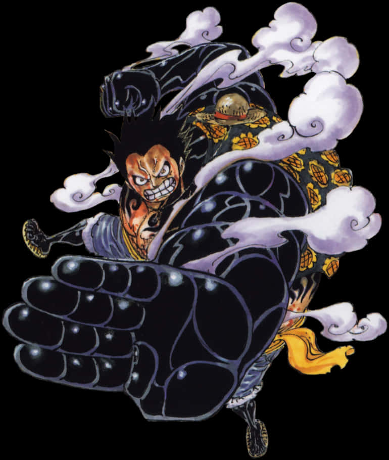 One Piece Luffy Gear Fourth Transformation PNG