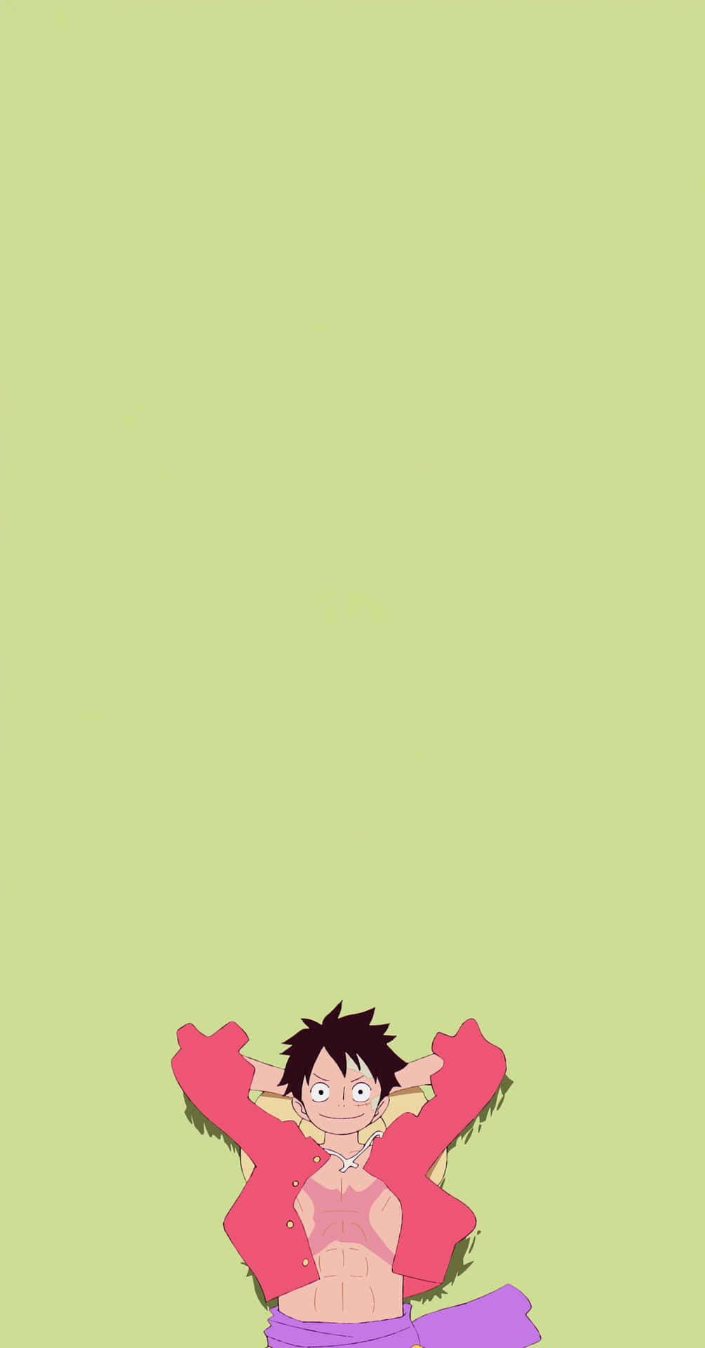 One Piece Luffy Groene Achtergrond Lock Screen Achtergrond