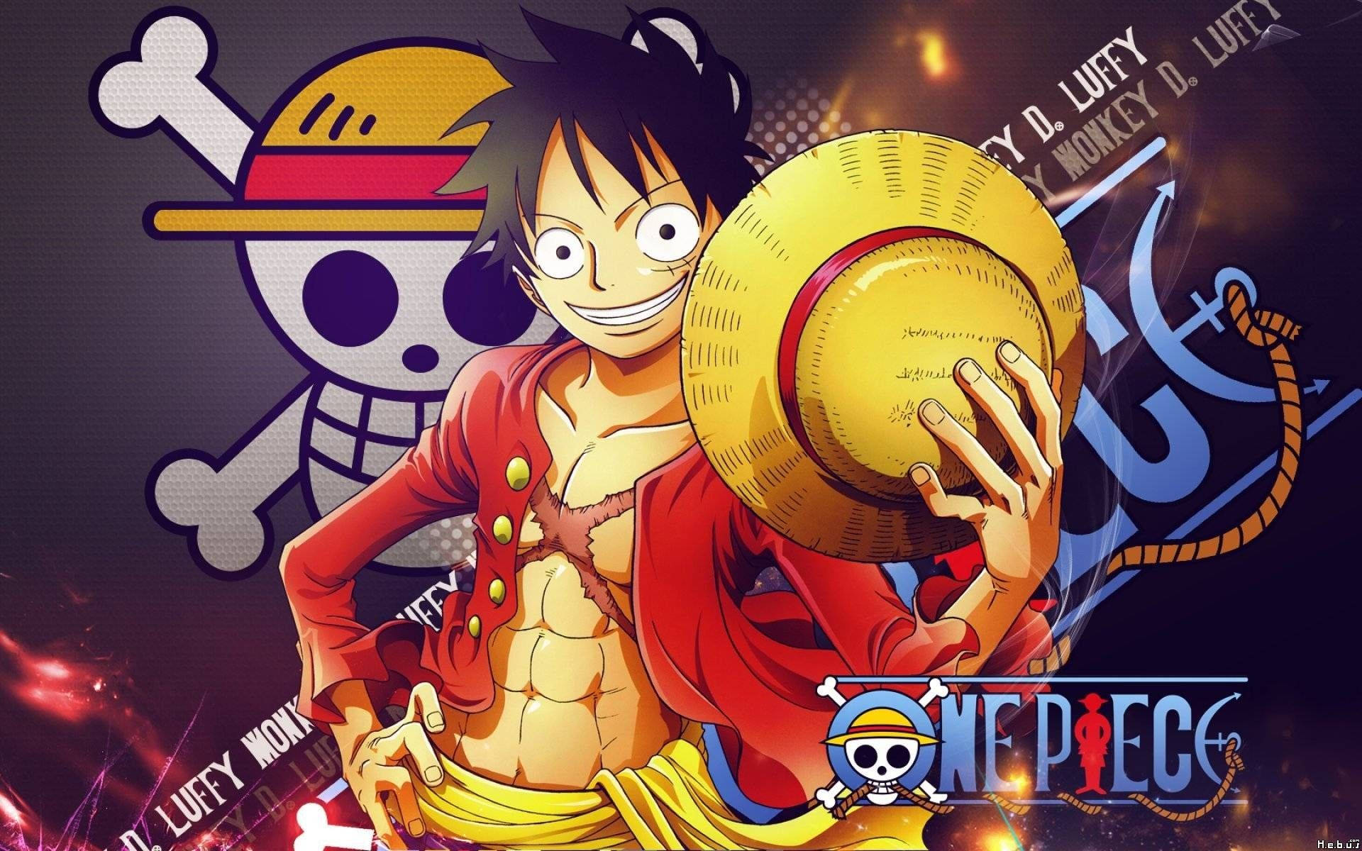 One Piece Luffy Holding Hat wallpaper