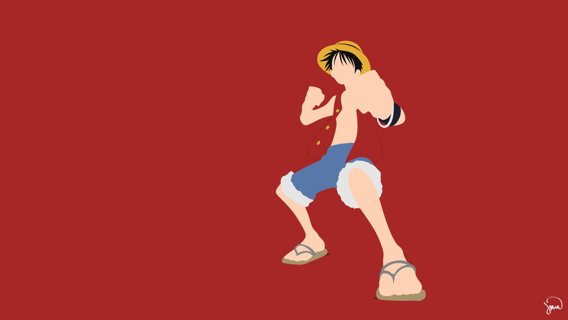 One Piece Luffy In Red